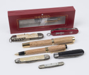 Five assorted pocketknives and three pens, 20th century, (8 items), ​the largest 15cm long