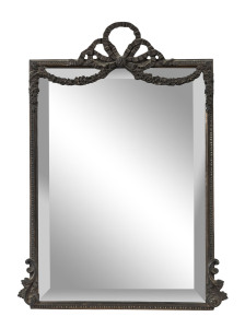 An antique French bronze framed table mirror, 19th century, ​42 x 27cm