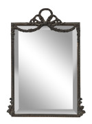 An antique French bronze framed table mirror, 19th century, ​42 x 27cm