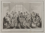 GEORGE CRUIKSHANK (1792 - 1878), Nine plates from "The Sailor's Progress", [London: Thomas McLean, 1835]. Includes title page (20 x 14cm) and 8 scenes including "Waiting room at the Admiralty..", "Mr.B seeking the Bubble reputation", "Master B. Finding th