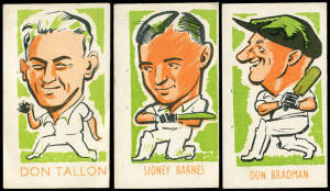 1948 Kiddy's Favourites "Popular Cricketers", complete set [52], noted Don Bradman, Sidney Barnes & Don Tallon. Mainly G/VG. Scarce - 1st complete set we have offered.