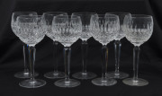 WATERFORD Irish crystal set of eight wine glasses, 20th century, ​19cm high