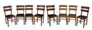 An unusual set of eight dining chairs with pressed back Putti scenes, beech, early 20th century - 2