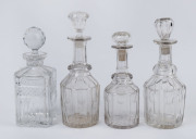 Four assorted antique crystal and glass decanters, ​the largest 29.5cm high