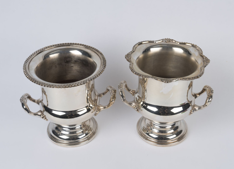 Two silver plated champagne buckets, 20th century, ​24cm and 25cm high