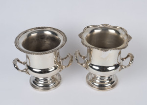 Two silver plated champagne buckets, 20th century, 24cm and 25cm high