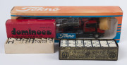 Tekno Scania milk tanker together with two sets of vintage dominos, (3 items), ​the tanker box 36cm long