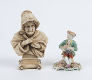 Two antique Continental porcelain statues, 19th century, 12cm and 17cm high