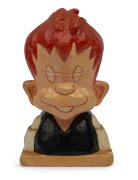 GINGER MEGGS: brightly painted and glazed head & shoulder chalkware figurine; c. 1920s-1930s. 15cm high, base 9x7cm.