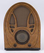 PHILCO Cathedral timber cased mantel radio, 42cm high, 32cm wide, 22cm deep