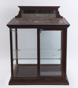 A countertop display cabinet, walnut and glass, late 19th century, ​78cm high, 60cm wide, 45cm deep