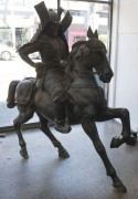 An impressive near life-size Japanese Samurai and horse statue, cast bronze, Meiji period early 20th century. Originally displayed just outside Nagoya, Honshu Island, Japan. Has been in Australia since the late 1940's and on display in a private residence - 2