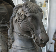 An impressive near life-size Japanese Samurai and horse statue, cast bronze, Meiji period early 20th century. Originally displayed just outside Nagoya, Honshu Island, Japan. Has been in Australia since the late 1940's and on display in a private residence - 8