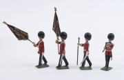 BRITAINS: - 54mm Hollow Cast Lead - Band of the Coldstream Guards: group of 22 figures including Bass Drummer (2), Snare Drummers (3), Drum Major & Standard Bearers (2); some with articulated arms. - 3