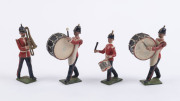 BRITAINS: - 54mm Hollow Cast Lead - Band of the Line: bandsmen figures with instruments including Bass Drummers (2), Snare Drummer, Standard Bearer & Drum Major; most figures with articulated left & right arms. (19). - 4