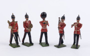 BRITAINS: - 54mm Hollow Cast Lead - Band of the Line: bandsmen figures with instruments including Bass Drummers (2), Snare Drummer, Standard Bearer & Drum Major; most figures with articulated left & right arms. (19). - 5