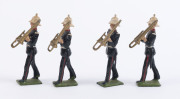 BRITAINS: - 54mm Hollow Cast Lead - Band of the Royal Marines: group of 25 figures including Bass Drummer (2), Snare Drummers (4), Drum Major & Standard Bearers (2); many figures with articulated arms. (25) - 2