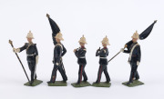 BRITAINS: - 54mm Hollow Cast Lead - Band of the Royal Marines: group of 25 figures including Bass Drummer (2), Snare Drummers (4), Drum Major & Standard Bearers (2); many figures with articulated arms. (25) - 6