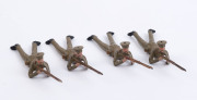 BRITAINS: - 54mm Hollow Cast Lead - Diverse Selection: in early 20th century uniforms or battledress with stretcher bearers, stretchers and injured soldiers, Canadian Mounties, Dragoons, British soldiers in khaki uniforms firing rifles (9), and various mi - 4