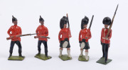 BRITAINS: - 54mm Hollow Cast Lead - Diverse Selection: in early 20th century uniforms or battledress with stretcher bearers, stretchers and injured soldiers, Canadian Mounties, Dragoons, British soldiers in khaki uniforms firing rifles (9), and various mi - 9