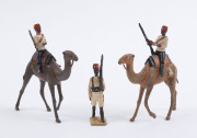 BRITAINS: - 54mm Hollow Cast Lead - Kings African Rifles soldiers (18, all with articulated left arm holding rifle), plus four Egyptian Camel Corps figures with Camels. (22 items) - 6