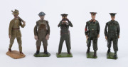 BRITAINS: - 54mm Hollow Cast Lead - Miscellaneous Group: c.1950s including Australians (11), U.S. Military Police (8), RAF Pilots (3), Royal Archers (13), Algerian Tirailleurs (8), Scottish Highlanders (3), etc; some figures with articulated arms. (50 ite - 5