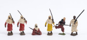 BRITAINS: - 54mm Hollow Cast Lead - Bedouin/Arabic Figures: with Mounted on Horseback Charging Figures (16), armed with rifles, lances or swords, one with bugle; Unmounted Figures (17), five charging with fixed bayonets, three charging with lances, seven - 5
