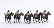BRITAINS: - 54mm Hollow Cast Lead - Bedouin/Arabic Figures: with Mounted on Horseback Charging Figures (16), armed with rifles, lances or swords, one with bugle; Unmounted Figures (17), five charging with fixed bayonets, three charging with lances, seven - 6