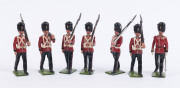 BRITAINS: - 54mm Hollow Cast Lead - Finely Painted Fusiliers: all in marching stance, including a single officer. (13) - 2