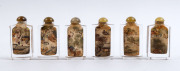 A set of six Chinese glass opium bottles with internal river scene decoration, 20th century, ​7.5cm high - 2