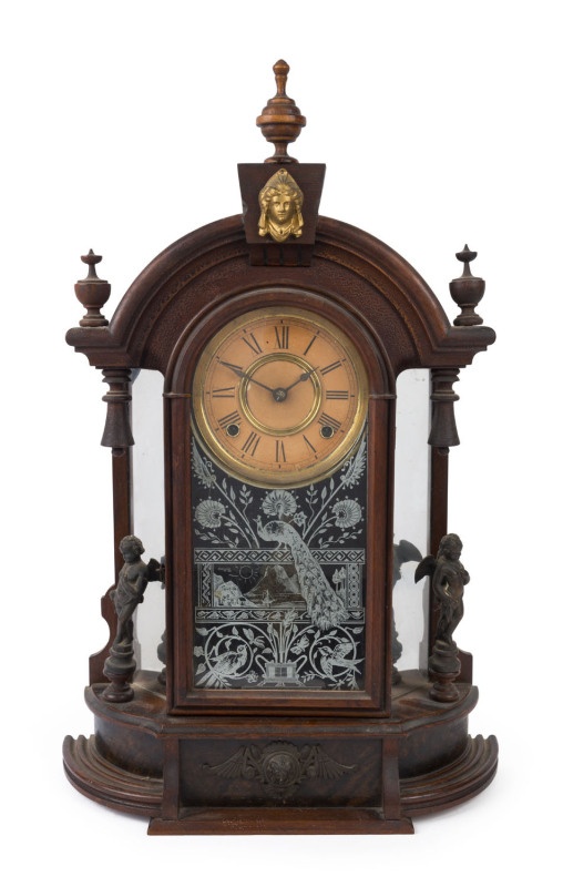 ANSONIA "Triumph" American 8 day time and strike movement, original paper label on the back, circa 1880, ​63cm high