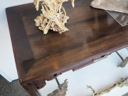 A rare and impressive Chinese temple table, carved rosewood with jade panels, 18th/19th century, 86cm high, 130cm wide, 44cm deep - 3