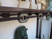A rare and impressive Chinese temple table, carved rosewood with jade panels, 18th/19th century, 86cm high, 130cm wide, 44cm deep - 7