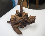 A Mongolian natural turquoise mineral specimen on timber stand, ​the specimen 22cm high, 16cm wide, 10cm deep - 4