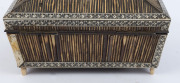An Anglo-Indian Vizagapatam work box, porcupine quill, bone, ebony, horn and ivory on sandalwood, interior handsomely fitted with compartments and pin cushions, early 19th century. With accompanying contemporaneous note saying it was left to S. Shotton in - 5