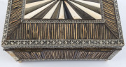 An Anglo-Indian Vizagapatam work box, porcupine quill, bone, ebony, horn and ivory on sandalwood, interior handsomely fitted with compartments and pin cushions, early 19th century. With accompanying contemporaneous note saying it was left to S. Shotton in - 8