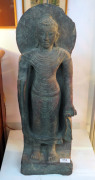 An antique Thai standing Buddha, carved stone, 17th/18th century, ​62cm high - 2