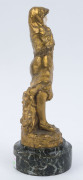 JEAN GARNIER (1853-1910) French bronze figure "Frileuse", finely cast in gilded bronze and ivory on marble base, early 20th century, ​20cm high - 3