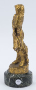 JEAN GARNIER (1853-1910) French bronze figure "Frileuse", finely cast in gilded bronze and ivory on marble base, early 20th century, ​20cm high - 5