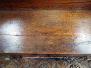 A Georgian oak tabletop book stand with two drawers, original brass handles and castors, circa 1800, ​28cm high, 71cm wide, 23cm deep - 4