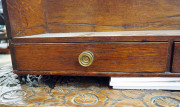 A Georgian oak tabletop book stand with two drawers, original brass handles and castors, circa 1800, ​28cm high, 71cm wide, 23cm deep - 6