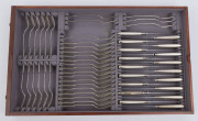 Antique German silver cutlery in six drawer canteen chest, early 20th century, incomplete but an impressive weight (not including filled handled pieces), 5,500 grams - 2