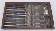 Antique German silver cutlery in six drawer canteen chest, early 20th century, incomplete but an impressive weight (not including filled handled pieces), 5,500 grams - 3