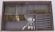 Antique German silver cutlery in six drawer canteen chest, early 20th century, incomplete but an impressive weight (not including filled handled pieces), 5,500 grams - 6