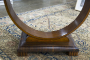 An Art Deco occasional table, walnut and maple veneer, circa 1930, 62cm high, 98cm wide, 52cm deep - 4