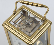 A Gorge cased French repeater antique carriage clock with Roman numerals, eight day movement with original lever escapement, striking ting-tang on the quarters on a single bell, circa 1870. Handle loose, 15cm high - 6