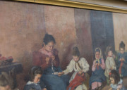 ERNST HUGO VON STENGLIN (German, 1862 - 1914), (Knitting lesson at school), c.1900, oil on canvas, signed lower left "V. Stenglin", with remnant Kunstsalon Keller & Reiner, Berlin label verso, in original Theodor Zickendraht frame. 55 x 95cm - 10