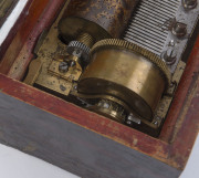 An antique Swiss music box in timber case, single barrel with six tune selection, 19th century, ​13cm high, 52cm wide, 17cm deep - 5