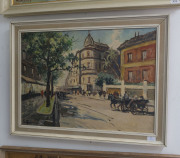 European School (Street Scene), oil on canvas, signed (illegible) lower left, ​50 x 70cm. - 2