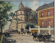 European School (Street Scene), oil on canvas, signed (illegible) lower left, ​50 x 70cm. - 4